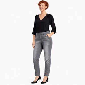 The Skinny High-Rise Gray Jeans Size 10 Cotton Blend Womens Casual Wear